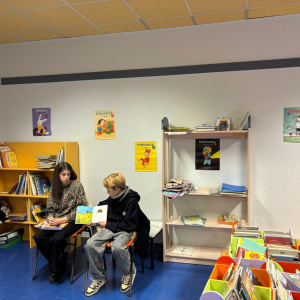 Alyzée et Dixon à l'école Jules Verne