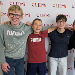 Lorenzo Hugo Rose et Elisa au siège du CLEMI