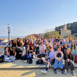Les élèves au Parc Guell