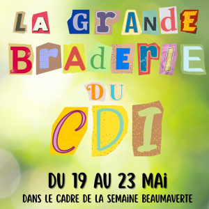 Grande braderie du CDI 19 au 20 mai