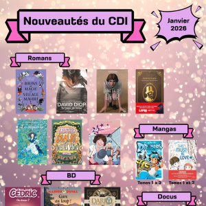 Nouveautés du CDI - Janvier 2026